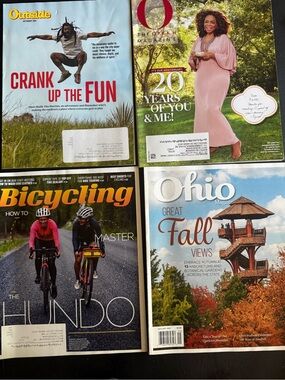 Bundle of 4 Magazines – Oprah O Magazine, Outside, Bicycling & Ohio Magazine